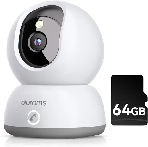 Miniatura 9 de blurams Cámara interior 5G, cámara de niñera 2K, cámara PTZ de 360° para mascotas con aplicación de teléfono, llamada de un solo toque, visión