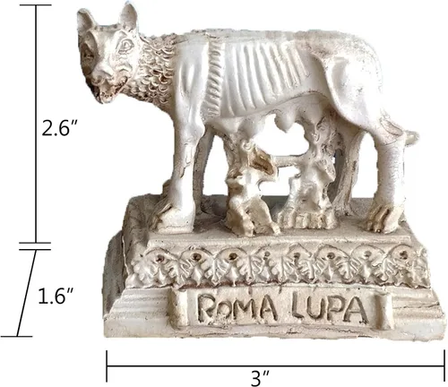 Miniatura 6 de Estatuas de lobo de la antigua Roma pequeña escultura de reptil acuario terrario pecera decoraciones adorno tortuga lagartija tanques decoración