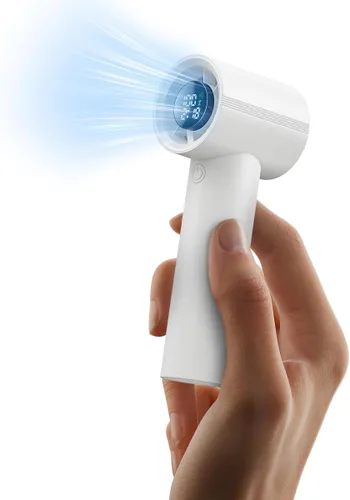 Miniatura 10 de Ventilador de mano portátil, velocidad (1-199) Potente mini ventilador turbo, motor de alta velocidad de 30000 RPM