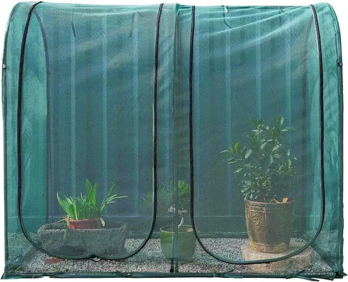 Poray Túnel Grande 73''x37''x61'' Cubierta de Malla para Plantas, Jaula de Cultivo de 5 Pies de Alto Malla para Tomates, Cubierta Protectora contra