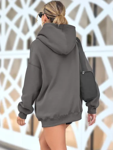 Miniatura 54 de AUTOMET Sudaderas de gran tamaño con capucha de forro polar para mujer, camisas de manga larga, sudaderas con bolsillo para otoño 2025