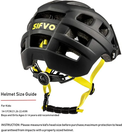 Miniatura 9 de SIFVO - Casco de bicicleta para niños, casco de bicicleta para niños y niñas de 8 años en adelante, con visera fresca, casco de bicicleta