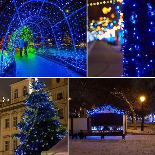 Miniatura 5 de Guirnalda de luces para decoración de Navidad, 82.0 ft, 220 LED, 8 modos, función de extremo a extremo, extensible, enchufable, impermeable