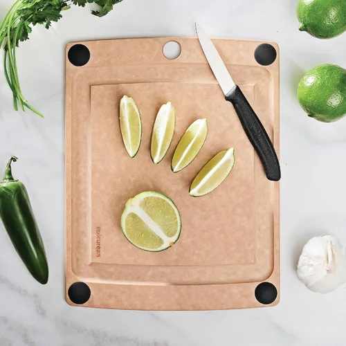 Miniatura 2 de Epicurean Tabla de cortar todo en uno con pies antideslizantes y ranura para jugos, 11.5 x 9 pulgadas, natural/negro Natura/Negro