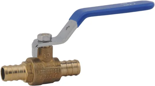 Miniatura 2 de LD - Válvula de bola de latón PEX de 1/2 pulgada, válvula de bola de cierre de latón PEX LF de 1/2 pulgada con palanca larga roja y azul, válvula