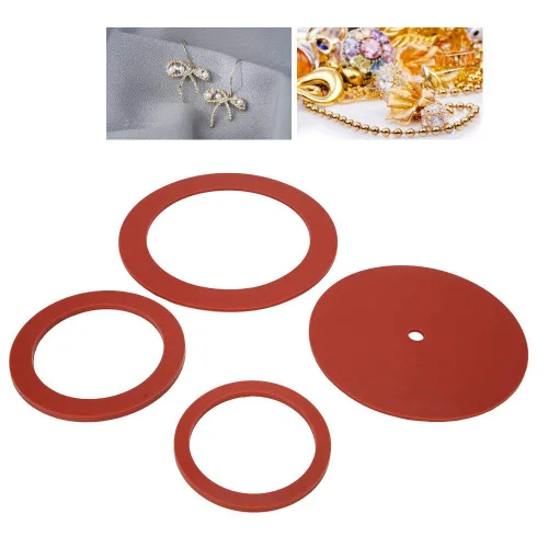 4 juntas de goma para joyería, junta de máquina de fundición de goma, herramientas profesionales de fabricación de joyas, accesorios para máquina de
