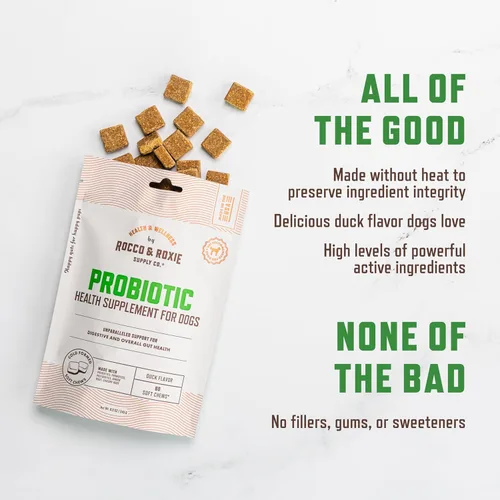 Miniatura 5 de Rocco & Roxie - Probióticos para perros, apoyan la salud intestinal y digestiva, antidiarrea, estreñimiento y alivio de gases, alergias y picazón