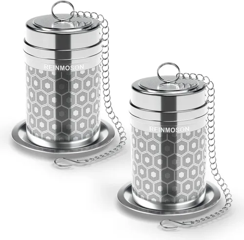 Miniatura 14 de Reinmoson Colador de Té Grande para Té Suelto y Especias para Cocina, Coladores de Malla Extra Fina, Colador de Té de Hojas Sueltas de Acero 1