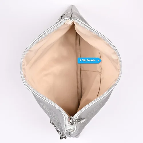 Miniatura 6 de GM LIKKIE Bolso de mano para mujer, bolso de mano grande de sobre, bolso cruzado plegable de piel sintética