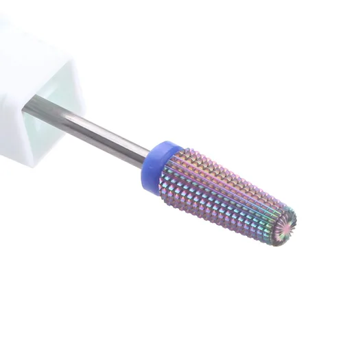 Broca de uñas de carburo 5 en 1, broca cónica para zurdos y diestros, vástago 3/32, acrílico o gel duro de eliminación rápida (mediano, multicolor)