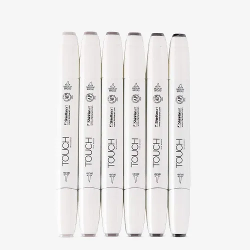 Miniatura 2 de Shinhan Rotulador Touch Twin Brush 6 Gris Cálido