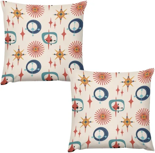 Miniatura 43 de Juego de 2 fundas de almohada florales retro de los años 70, Groovy Funky Hippie Flor Naranja Estética Boho Fundas de Almohada de 16 x 16 pulgadas