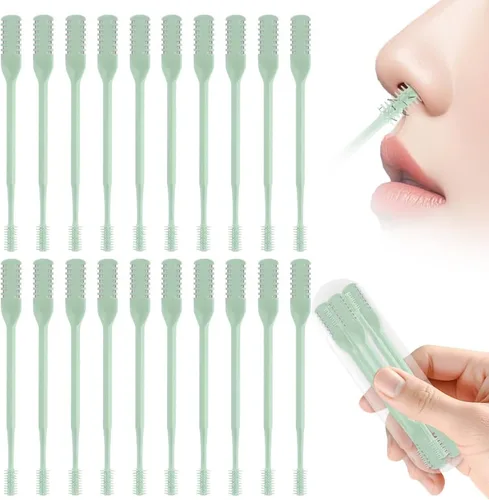 Miniatura 10 de Cortador de pelo nasal 2 en 1, recortador manual de doble cara con cepillo, cuchillo de nariz giratorio de 360° para hombres y mujeres, herramienta