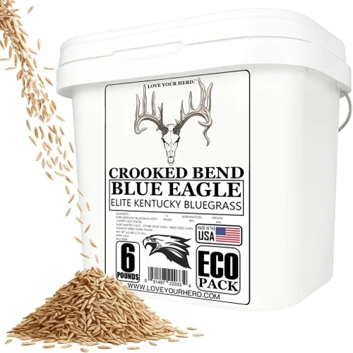 Crooked Bend Blue Eagle Kentucky - Semilla de egrass, paquete ecológico de 6 libras, sin revestimiento y sin relleno, crece completo, hermoso y