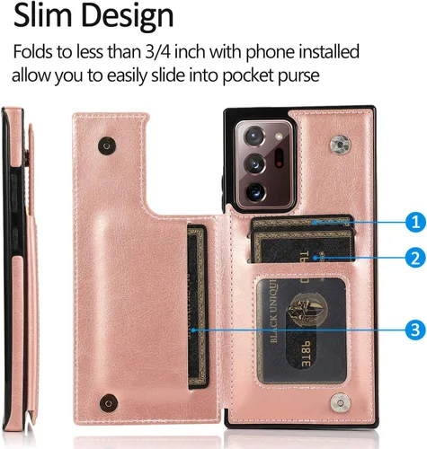 Miniatura 3 de Asuwish Funda compatible con Samsung Galaxy Note 20 Ultra Glaxay Note20 Plus 5G, protector de pantalla de vidrio templado, soporte para tarjetas