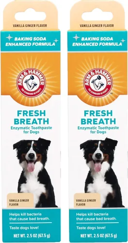 Miniatura 9 de Arm & Hammer Pasta de dientes enzimática de aliento fresco para perros, sabor a vainilla y jengibre, bicarbonato de sodio, gel dental que elimina