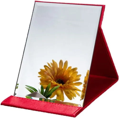 Miniatura 7 de JOLY Protable - Espejo plegable de piel sintética para maquillaje con soporte ajustable para uso personal, viajes (S, rosa)