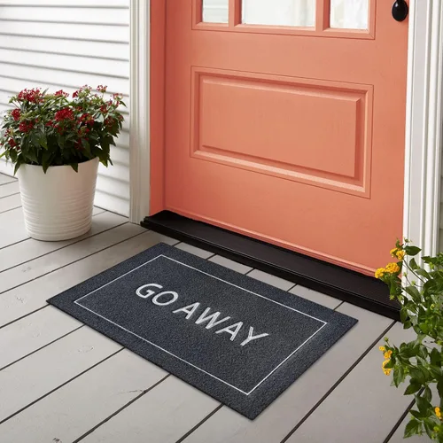 Miniatura 7 de JJUUYOU Felpudo para puerta delantera, duradero, tapete de bienvenida para interiores y exteriores, antideslizante, divertido tapete de goma