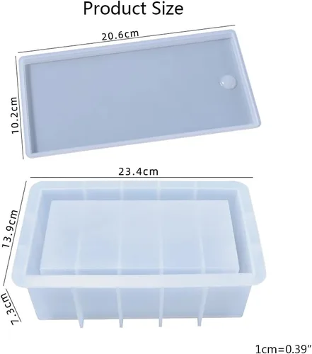 Miniatura 4 de appuivbt Molde de caja rectangular de resina,Caja de almacenamiento de ajedrez Molde de resina epoxi,Contenedor de almacenamiento grande de silicona