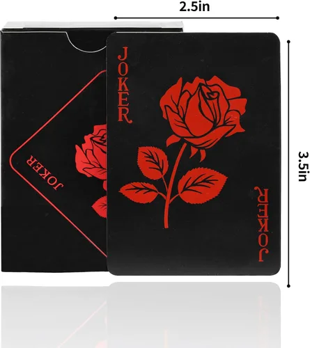 Miniatura 10 de Joyoldelf Cartas de juego, baraja de cartas impermeable con patrón único y respaldo de flores, póker de PVC para fiestas, juegos y magia