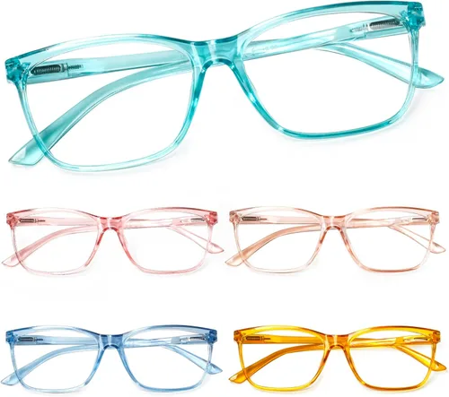 Miniatura 11 de SIGVAN Lentes de lectura para mujer, con bloqueo de luz azul, bisagra de resorte, diseño de moda, lentes con estampado para mujer Mezcla C5
