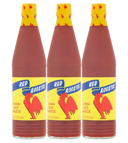 Louisiana Brand Red Rooster - Salsa picante hecha de pimientos añejos y vinagre destilado (6 onzas líquidas (paquete de 3)