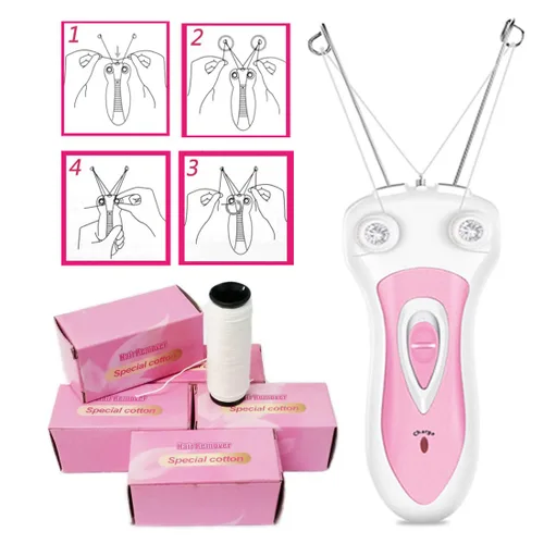 Miniatura 5 de Removedor de vello facial corporal eléctrico Surface Device Defeatherer Dispositivo con hilo de algodón depiladora recargable para señoras