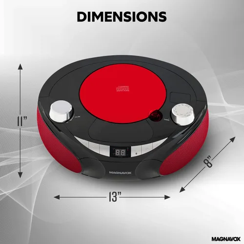 Miniatura 5 de Magnavox MD6949 Boombox de CD portátil de carga superior con radio estéreo AM/FM y tecnología inalámbrica Bluetooth en negro Compatible