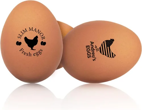 STAMTECH Sellos de huevos para huevos frescos: deja tu marca en huevos frescos de granja con sello de huevo personalizado personalizable y fácil de