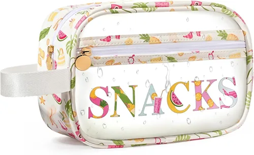 COSHAYSOO Bolsas transparentes para aperitivos, bolsa de viaje para mujeres y niñas, lindas vacaciones de verano, playa, piscina, día del lago,