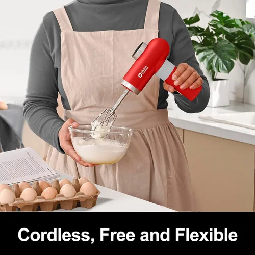 Miniatura 2 de Kitchen in the box Mezclador de mano recargable inalámbrico para cocina, mezclador eléctrico de mano portátil con batidor, batidor de globo