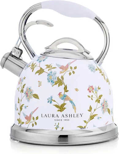 Miniatura 9 de Laura Ashley Hervidor China Rose para Estufa con Silbato - Hervidor de Acero Inoxidable de 2.5L de Hervido Rápido para Estufa - Hervidor de Camping