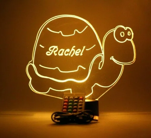 Miniatura 7 de Lámpara de mesa de tortuga personalizada con nombre de tortuga con luz nocturna grabada, nuestra última característica: es WOW, con control remoto