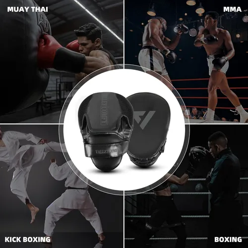 Miniatura 7 de Valleycomfy - Manoplas de boxeo para puñetazos, almohadillas de boxeo para guantes para hombres, ideal para entrenamiento de boxeo, kickboxing, Negro