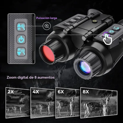 Miniatura 7 de GOYOJO 4K Gafas de visión nocturna montadas en la cabeza y prismáticos para adultos – NVG infrarrojos con enfoque manual y zoom digital 8X
