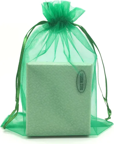 Miniatura 13 de SUNGULF 100 bolsas de organza con cordón de 6 x 9 pulgadas, 6.3 x 8.7 in, regalo fuerte, bolsa de dulces, joyería, fiesta, boda, recuerdo