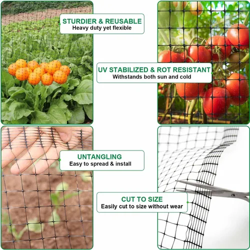 Miniatura 5 de Mklsit Valla de malla para ciervos, 8 x 100 pies, red de jardín resistente para protección de jardín, árboles frutales, plantas vegetales contra