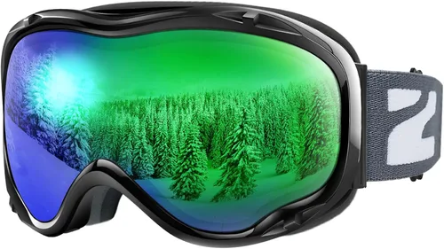 Miniatura 10 de ZIONOR Lagopus Gafas de protección UV para esquí y snowboard, antiniebla, para hombres, mujeres, jóvenes A0-vlt 10.5% Marco Blanco Lente Plata