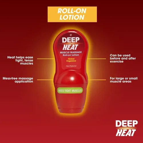 Miniatura 4 de Deep Heat Loción roll-on de masaje muscular de 1.7 fl oz Deep Heat