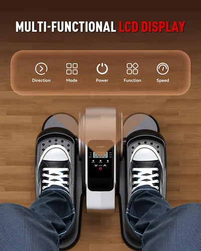 Miniatura 5 de HARISON Under Desk Elliptical Machine with Multi-Functional LCD Display, Ellipse Leg Exerciser for Seniors with 12-Level Adjustable Speed and