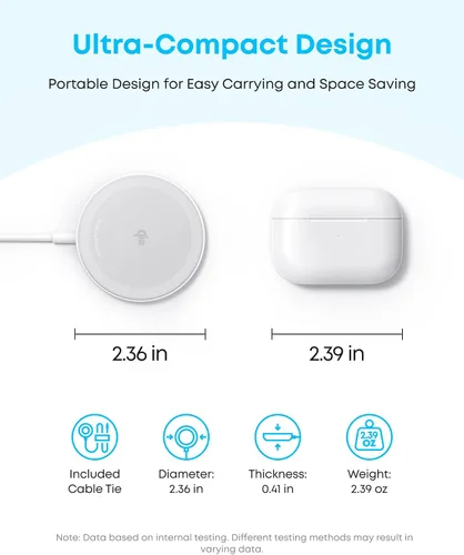 Miniatura 5 de Anker Zolo - Cargador inalámbrico magnético, certificado Qi2 de 15 W, almohadilla de carga inalámbrica compatible con MagSafe, para iPhone Blanco