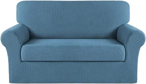 Miniatura 68 de Turquoize Fundas para sofá lavables de 2 piezas, fundas para sofá de 3 cojines, fundas elásticas para sofá con parte inferior elástica, tela
