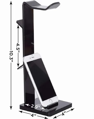 Miniatura 2 de Soporte de audífonos de acrílico GeekDigg Negro
