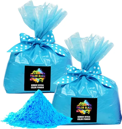 Color Blaze Polvo de Color para Revelación del Género del Bebé - 10 Libras de Polvo de Color Azul - Para Niño - Usar en Lanzadores de Color, Quemada