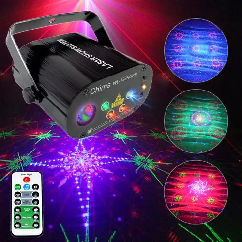 Chims Luces de fiesta de DJ, rojo, verde, azul, 128 patrones RGB, luces LED onduladas coloridas para fiesta de cumpleaños, DJ, escenario, discoteca,
