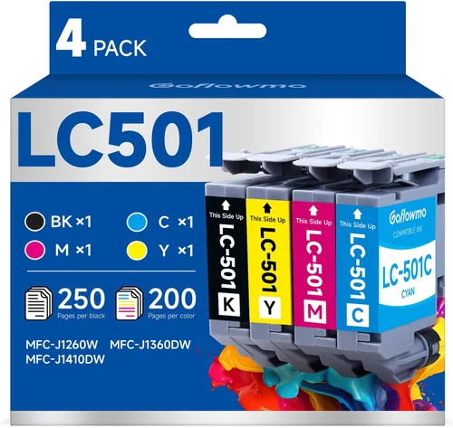 LC501 MFC-J1360DW - Cartuchos de tinta para Brother LC 501 LC5014PK LC501XL 501XL 501XL Cartucho de tinta compatible con impresora Brother MFC