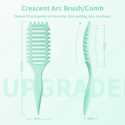 Miniatura 6 de Cepillo de pelo rizado para mujeres y hombres, cepillo 4 en 1 para definir y desenredar rizos - Cepillos antiencrespamiento antiestáticos