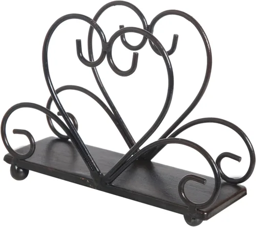 Miniatura 2 de Servilletero de mesa de metal con dispensador de pañuelos independiente (Negro)