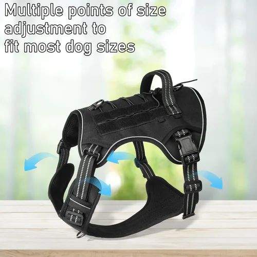 Miniatura 6 de Arnés de chaleco para perro, sin tirones, ajustable, reflectante, a prueba de escapes, diseño acolchado para perros grandes/medianos, perros