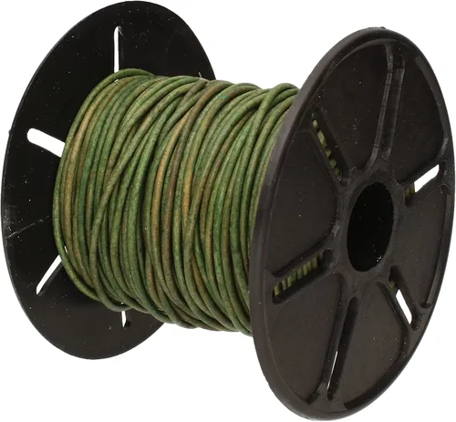 Miniatura 78 de The Beadsmith Cordón de cuero – Negro – Bobina de 0.039 in – 5 yardas/14.8 ft – Tanga de cuero indio ideal para trenzar, cuentas, collares, cordones